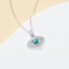 Genuine Turquoise Evil Eye Necklace 925 Sterling Silver Natural Turquoise