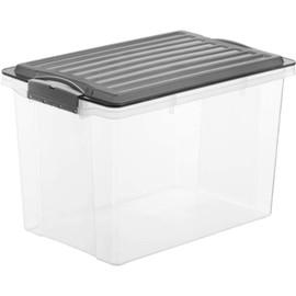 Rotho Storage Box with Lid Transparent and Compact
