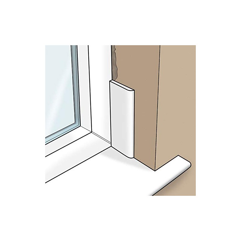 Pencil Round Architrave uPVC Plastic Finishing Trim Moulding (2.5m) -
