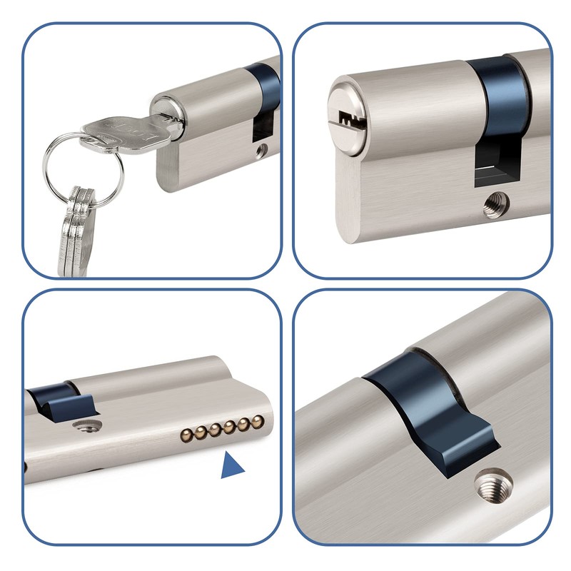 Profile Cylinder Double Cylinder Lock Cylinder 30/30 Metal Silver Knob