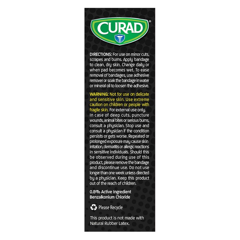 Curad-CUR5020 Performance Series Antibacterial Adhesive Bandages, 1 X 3.25 Inch,