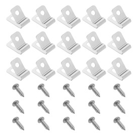 VGOL 50-Piece Fence Wire Clamps R Type Cable Clamps Set with 50 Screws for Wire Guide for Welded Wires on Wood, Metal or Vinyl Fences, Silver