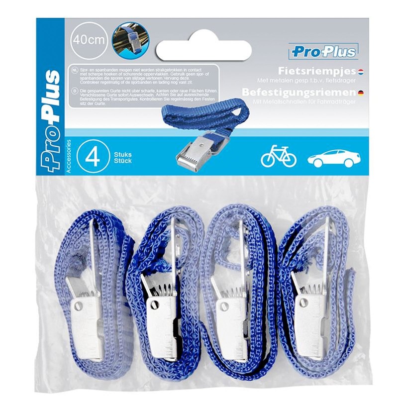 Pro Plus Fastening Straps for Bicycle Carrier Blue Set of