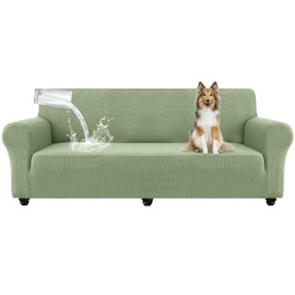 Taque Waterproof Couch Cover for Pets, Dual Layer TPU Sofa Protector 100% Leakproof Dog Proof Stretch Non-Slip Washable Furniture Covers for Pets, Dogs, Cats and Kids (Oversized Sofa,Grass Green)