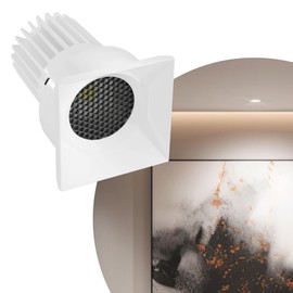 American Lighting RHYM-DL3Q 3in Deep Baffle Square Downlight, 15W, 5CCT Selectable, White Finish, IC Rated, 1150 Lumens, TRIAC Dimmable, Wet Location Rated