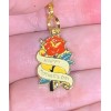 Gold Happy Mother’s Day Red Rose Charm Zipper Pull &