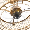 20" Industrial Ceiling Fan Light Cage Chandelier Lamp Fixture W/