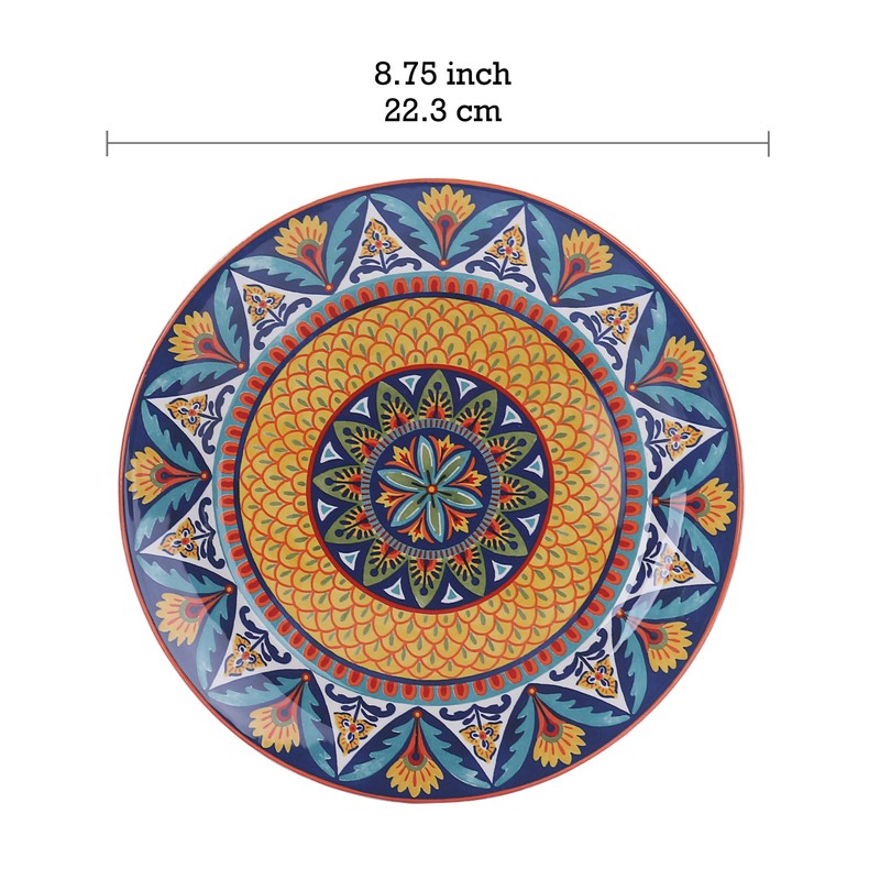 Bico Havana Salad Plates Set of 4, Ceramic, 8.75 inch,