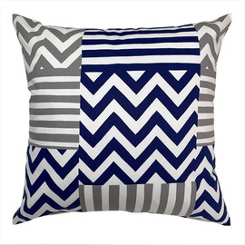 Gold Cushion Cover Cotton Print Made in Japan (45x45, Cassiopeia Navy)