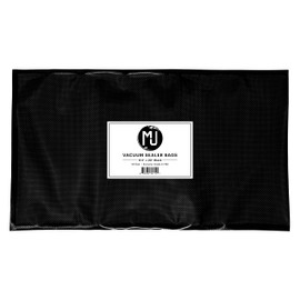 MJ Premium Vacuum Sealer Bags for Food Storage, Sous Vide | 50 Pack (11.5" x 20" 3.2 Mil, All Black)