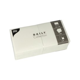 PAPSTAR, 150 Serviettes "Daily Collection" 1/4 Fold 24 cm x 24 cm White