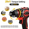 21V Cordless Power Drill/Driver Set, 2 Variable Speeds with LED
