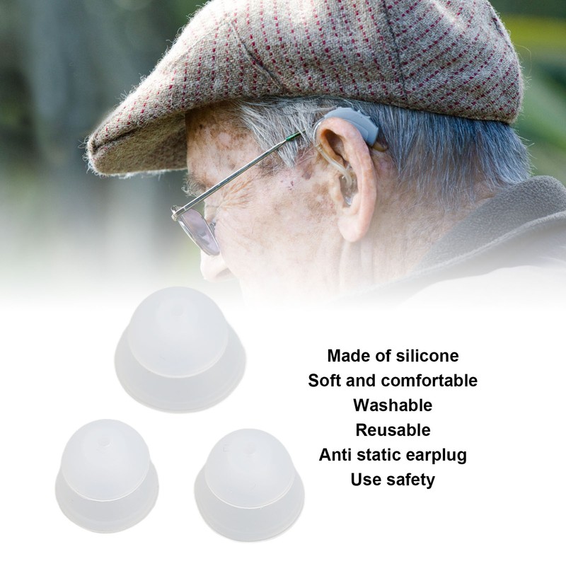 15pcs Hearing Amplifier Eartip 2 Layers Detachable Silicone Hearing Amplifier