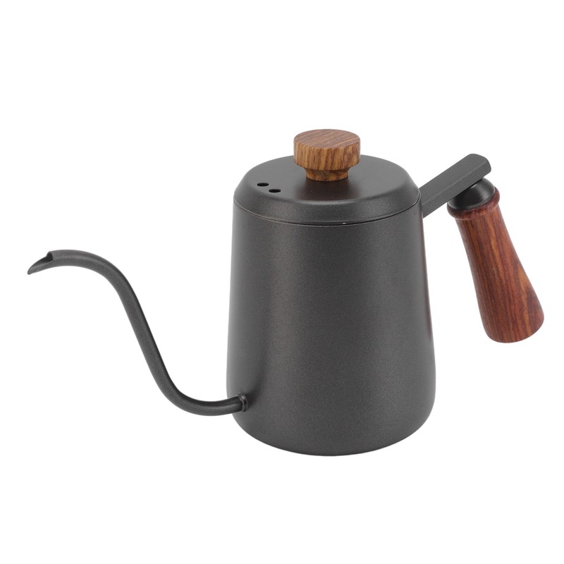 Stainless Steel Coffee Hand Pot with Wooden Handle Long Mouth