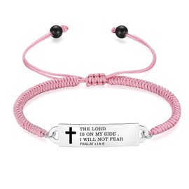AOAMID Bible Verse Bracelet-Stainless Steel Scripture Quotes Inspirational Bracelet Faith Christian Bracelet for Women, Christmas gift for women (IM1482PK-The lord)