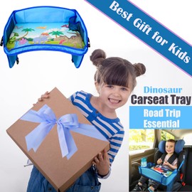 ecoZen Lifestyle Kids Travel Tray & Toddler Lap Desk Organizer - Airplane and Car Seat Table for Road Trip Essentials - Airplane Must Haves for Toddlers - Carseat Tray Kid Travel - Lap Table