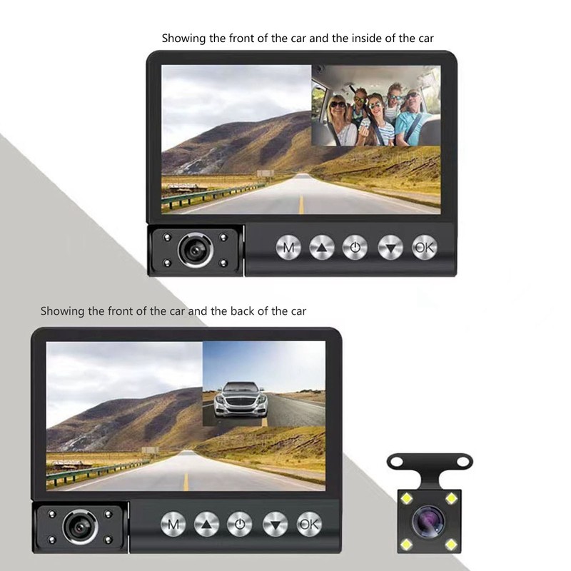 Dash Camera Front Inside Rear Remote WiFi Monitoring GPS Track