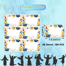 Lucleag 180 PCS Graduation Name Tags Stickers, Class of 2025 Graduation Gift Tags Stickers Name Label for Organizing Gift Boxes Congrats Grad Present Clothes Party School Supplies, 2x3 in