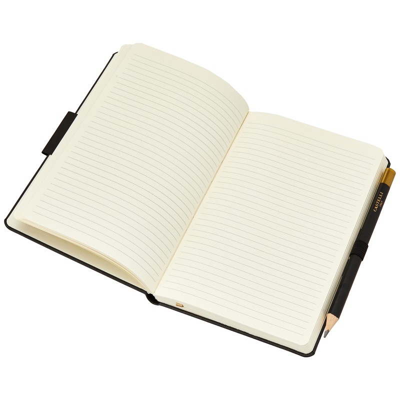 Castelli RQ24/25-464 Medium Lined Ruled Tucson Notebook - Graphite Black