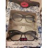 BETSEY JOHNSON 3 Pair Reading Glasses Navy, Clear &Tortoise Frames