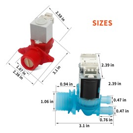 W11688995 & W11688994 Washer Cold And Hot Water Inlet Valve Set for Whirlpool Maytag Amana Washer Replaces W11486360 W11486361 Washing machine parts(1/2" NPT Threaded)