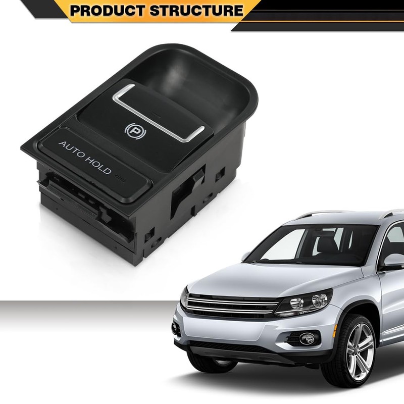 CNNELL Parking Brake Automatic Switch Black Compatible with VW Tiguan