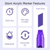 BIGTHUMB 3 Pcs Purple Jumbo Permanent Markers: 15mm Wide Tip