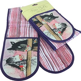 ALEX CLARK HORSE WHISPERS DOUBLE OVEN GLOVES - 100% Cotton - Baking - Cooking - Kitchen Accessory