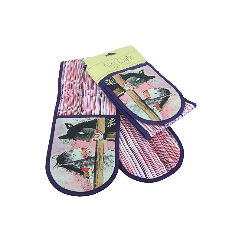 ALEX CLARK HORSE WHISPERS DOUBLE OVEN GLOVES - 100% Cotton