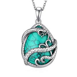 Daixiya Snake Necklace for Women 925 Sterling Silver Turquoise Snake Pendant Necklaces Jewelry Gifts for Women Mom