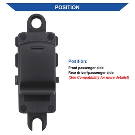 Obaee - Interruptor de ventana eléctrica, botón de control de bloqueo de puerta, lado del pasajero, compatible con Nissan Frontier 2005-2017, Pathfinder, 06-15 Xterra, 07-11 Murano Reemplaza OEM