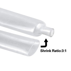 XHF 1-1/4 inch (30mm) 3:1 Waterproof Clear Heat Shrink Tubing Marine Grade Wire Cable Adhesive Lined Tube Insulation Seal Against Moisture Corrosion and Air Leakage, 4 Ft