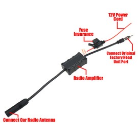 AUTUT Car Radio Antenna Booster Signal Amplifier for AM FM Radio Stations