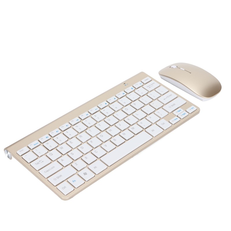 Keyboard Mouse Combo Wireless 2.4G USB Ultraslim Portable Ergonomic Wearproof