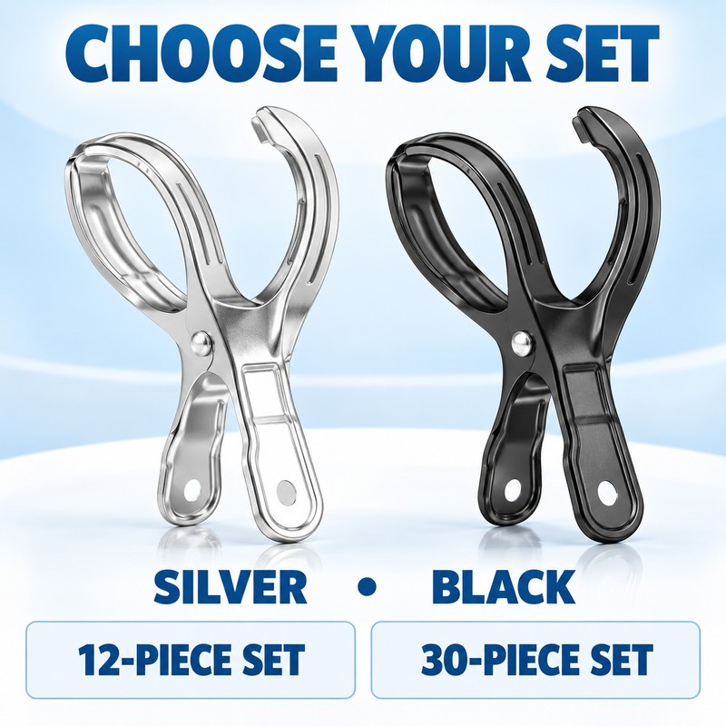 12 Pack Stainless Steel Pool Cover Clips, Heavy Duty Windproof