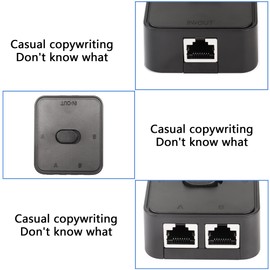 CERRXIAN Network Switch 2 Ports,RJ45 Network Key-Press Switch Splitter Selector Box,100M 2-in 1-Out or 1-in 2-Out 2 Port Network Hub (Black)