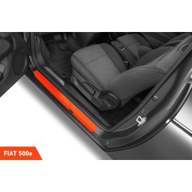 Luxshield Car Door Sill Protector for Fiat 500e 332 I 2020-2025 - Protective Film Car Door Accessories Trim Paint Protection Film Carbon Black