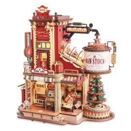 Robotime Rokr US Warehouse EAB01 Dream Gift Factory Music Box 3D Wooden Puzzles for Drop ShippingColor: wood color, Pieces: 101~500
