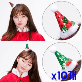 Christmas Party Santa Hat Hair Pins x10 Birthday Supplies Santa Hat Hair Pin (Green)