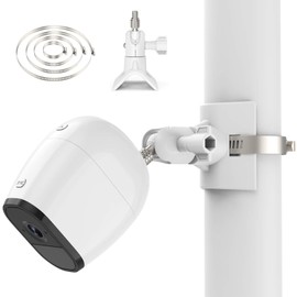 Arlo Pole Mount, Pole Mount Bracket for Arlo Pro 2, Arlo Pro 3, Arlo Ultra, Arlo Essential, Ring Reolink Eufy, Fits 5-20 cm Pipe without Punch (White, 1 Pack)