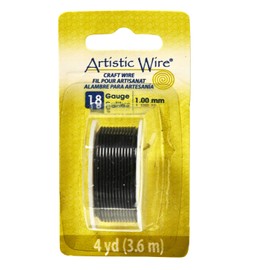 Beadalon Artistic, 18 Gauge, Black Color, 4 yd (3.7 m) Craft Wire