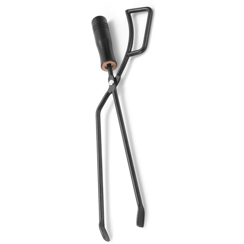 Fire Tong Insulated Wooden Handle Enhanced Grip Log Grabber Firewood