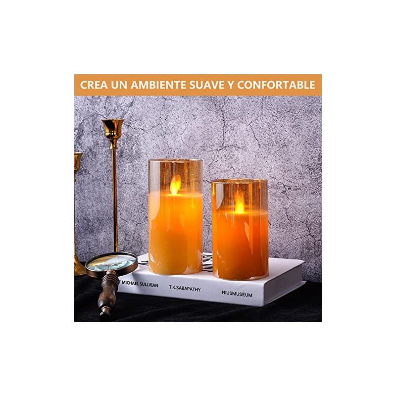 3pcsVelas decorativas,Velas Eléctricas Sin Llamas,Velas led,velas electricas,Velas de pilas con