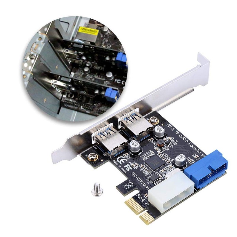 5Gbps PCI-E to USB3.0 Expansion Card, 2-Port USB 3.0 Card
