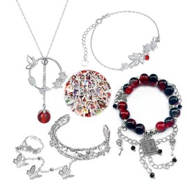 Zaky Heaven Official's Blessing - Tian Guan Ci Fu Cosplay Necklaces Hua Cheng Xie Lian Bracelets Character Sticker Set 14 PCS