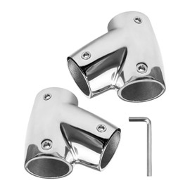 HZSIFU Boat Rail Fitting for 7/8'' Tube, Marine Stainless Steel 316 Left and Right Hand Rail Fitting Heavy Duty 60° Degree T/Tee Connector Hinged