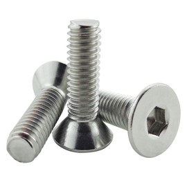 Fajoeda Pack of 20 Countersunk Screws M6 Stainless Steel M6 x 20 mm Countersunk Screw with Hexagon Socket Full Thread A2 -V2A Countersunk Screw Stainless Steel Screws Flat Head Screws