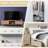 sourcing map 4Pcs T-Bar Wooden Drawer Pulls, 1.57" x 0.71"