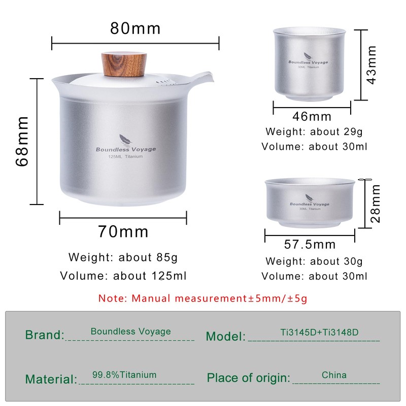Boundless Voyage Titan Camping Tea Maker Outdoor Cup Titanium Cup