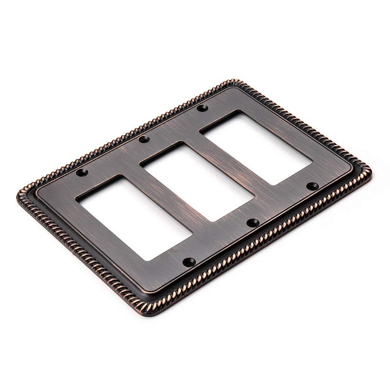 Rope Edge Decorative Wall Plate Switch Plate Outlet Cover (Triple